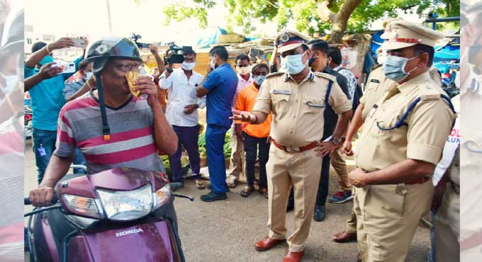 Karimnagar Police launch special drive for enforcing Covid protocol