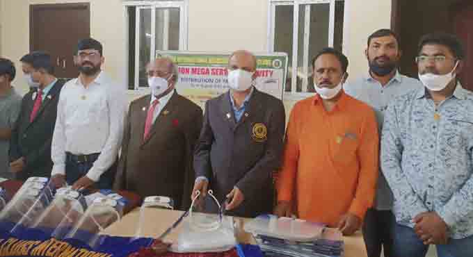 Face shields donated to healthcare staff in Mancherial