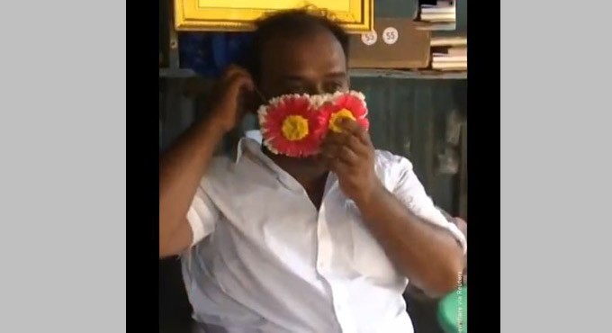 Watch: Tamil Nadu florist gets innovative with floral masks for weddings 
