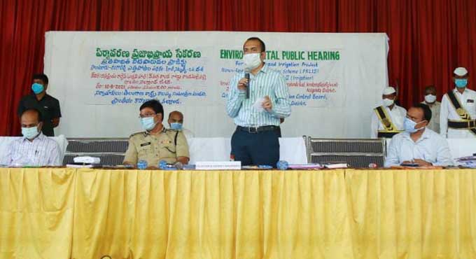 Environmental public hearing on PRLIS canal works held in Nalgonda