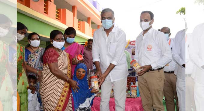 Harish Rao launches Sai Sure distribution in Siddipet