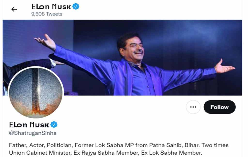 Shatrughan Sinha’s Twitter account gets hacked, renamed as Elon Musk