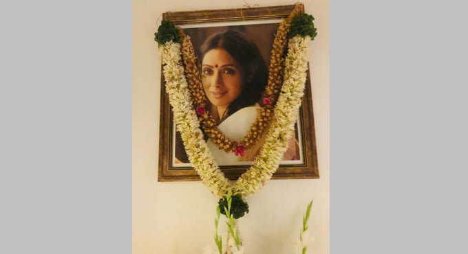 Boney Kapoor, Janhvi and Khushi perform a small puja on Sridevi’s birth anniversary