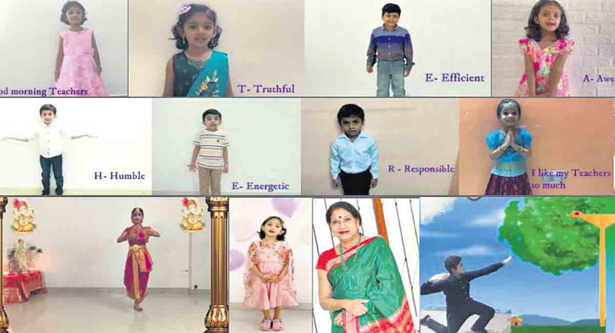 Students of Gitanjali Vedika convey gratitude to teachers through poems, music