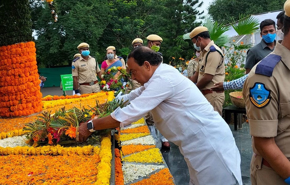 Indrakaran Reddy pays homage to forest personnel on Forest Martyr’s Day