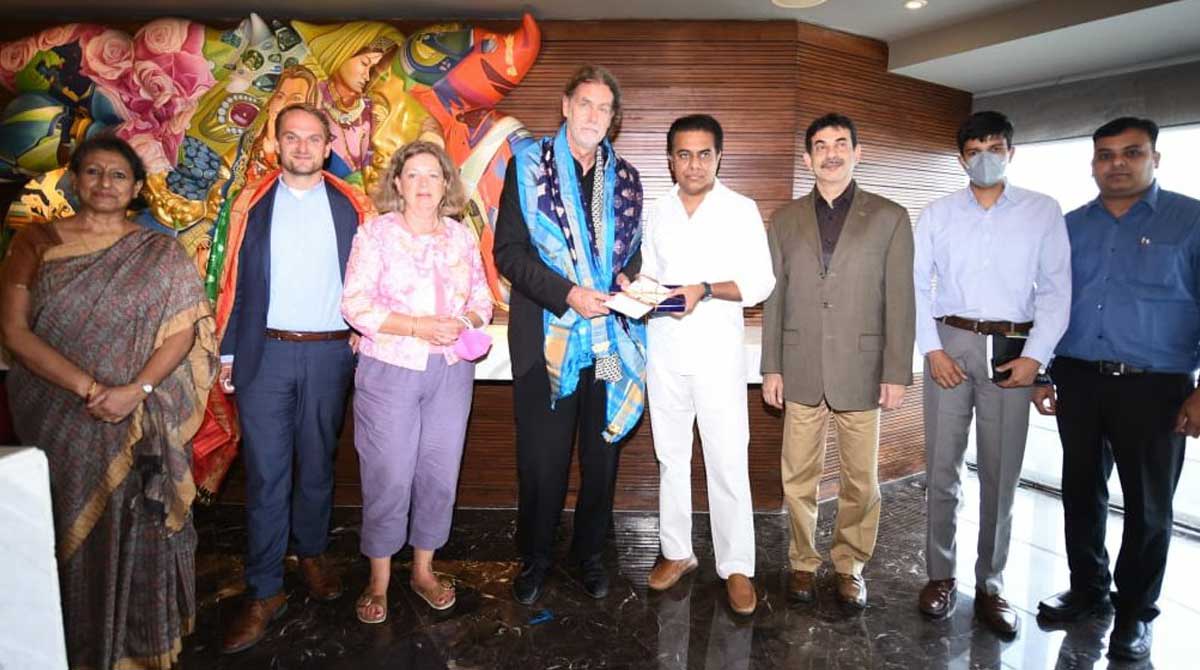 KTR meets German, Uzbek envoys in Hyderabad