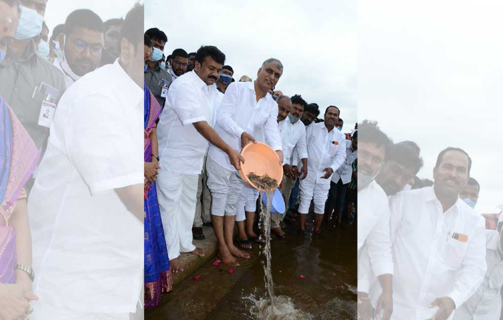 Telangana: Ministers release fishlings into Ranganayaka Sagar