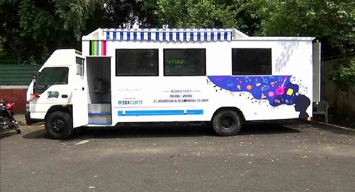 Bus equipped with studio reaching Govt schools to teach music