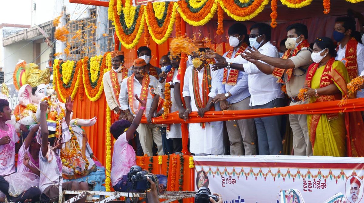 Ganesh immersion peaceful in Khammam