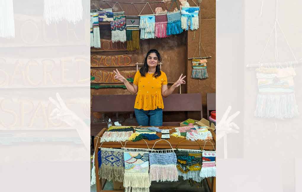 This self-taught tapestry artist captivates through her weaves