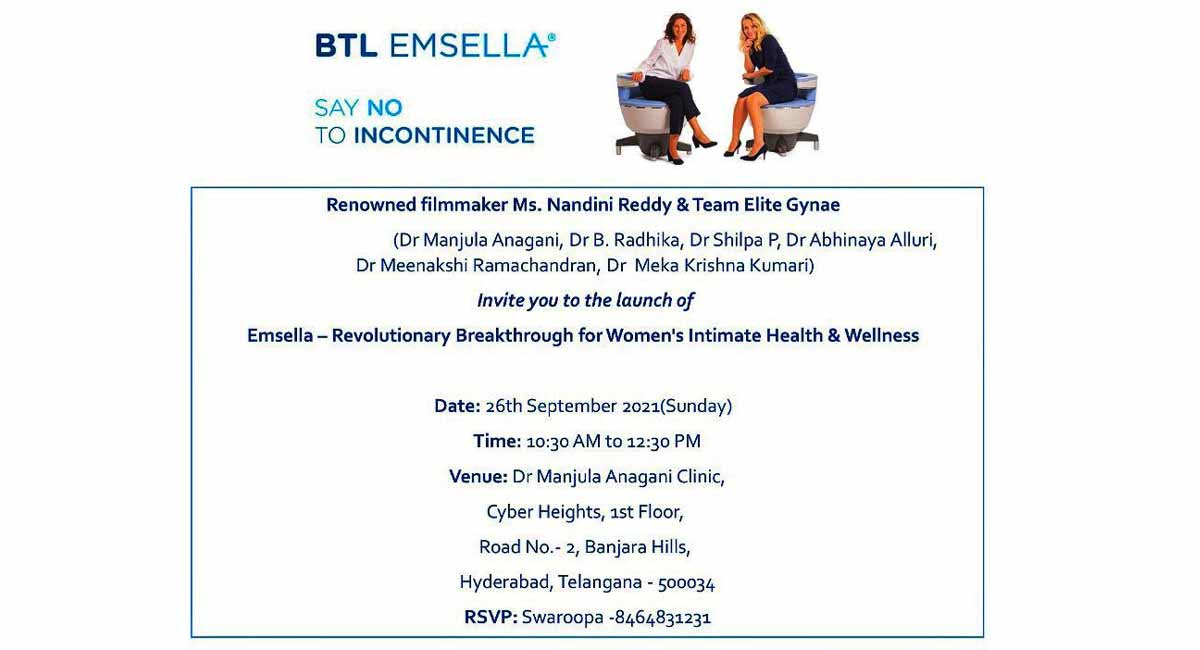 Treatment for urinary incontinence Emsella launched in Hyderabad
