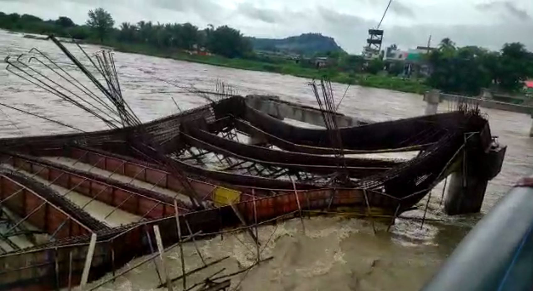 Watch: Centering work of new bridge cave-in near Vemulawada