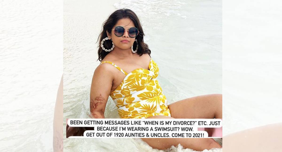Actor Vidyulekha Raman slams trolls on swimsuit pic