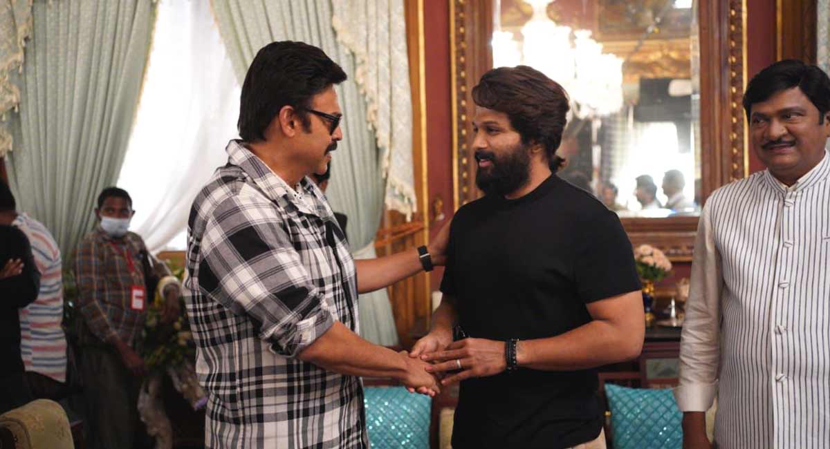Allu Arjun visits the sets of Venkatesh, Varun Tej’s ‘F3’