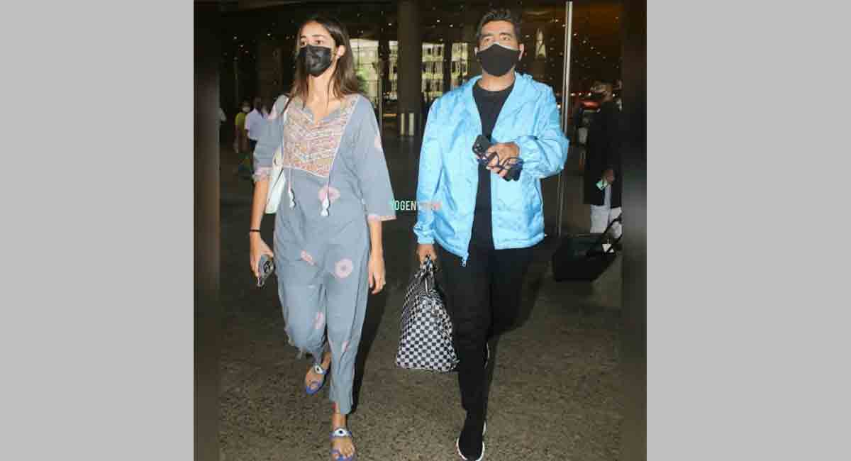 Ananya Panday spotted with Manish Malhotra at the airport