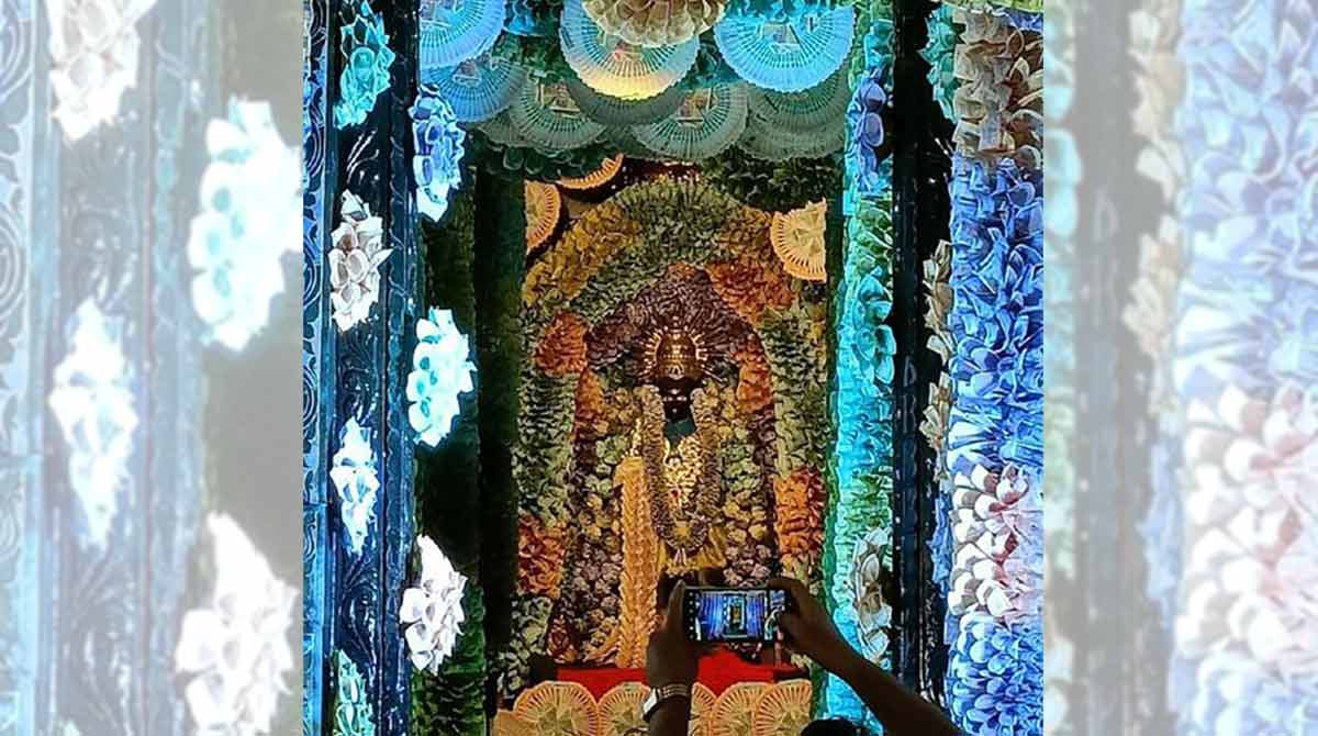 Andhra Pradesh temple decorated with Rs 5 crore currency notes