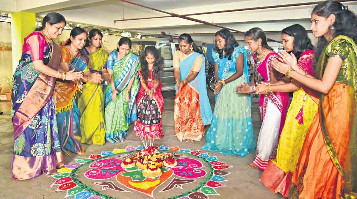 First day of Bathukamma begins on grand note in Hyderabad