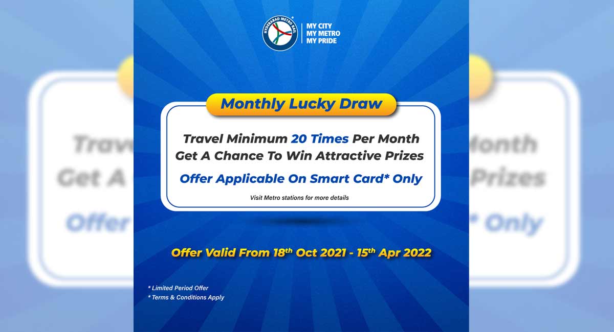 Do you travel at least 20 times by Hyderabad Metro in a month? Register for lucky draw