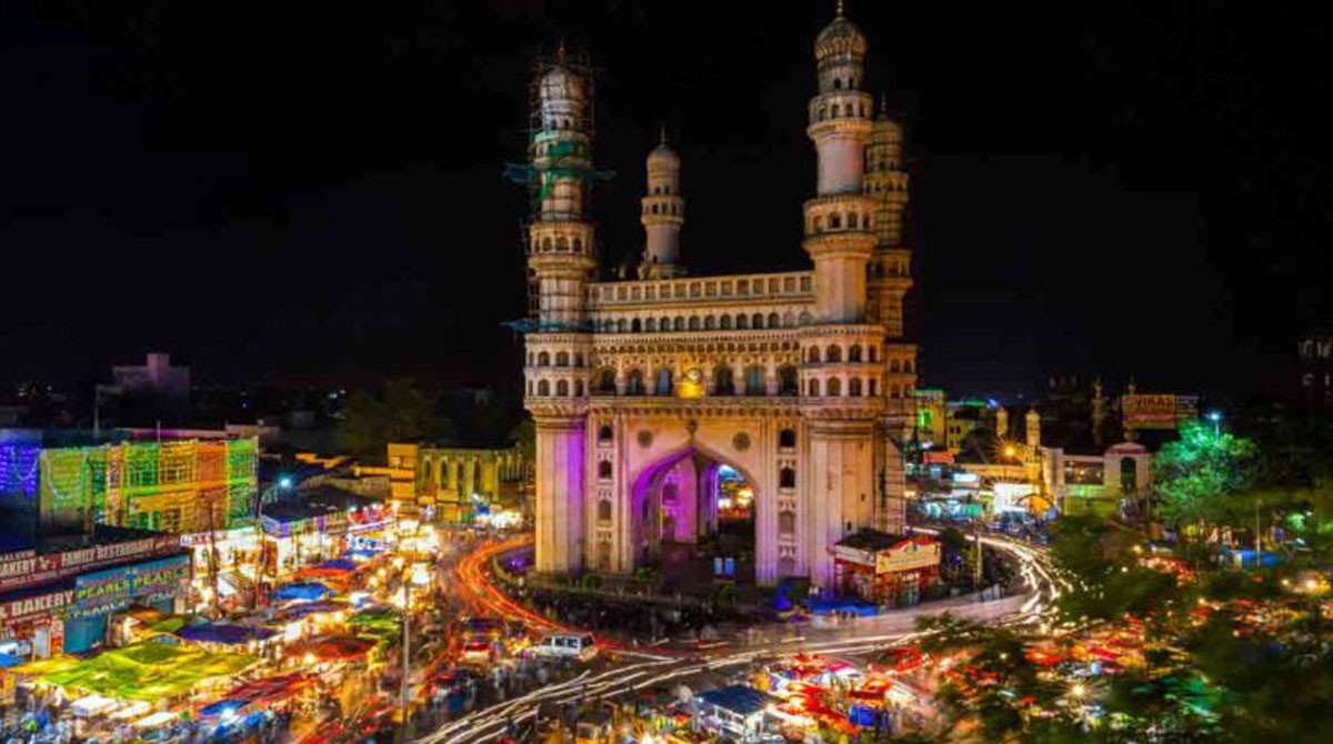 Charminar celebrates birthday amidst heavy rains
