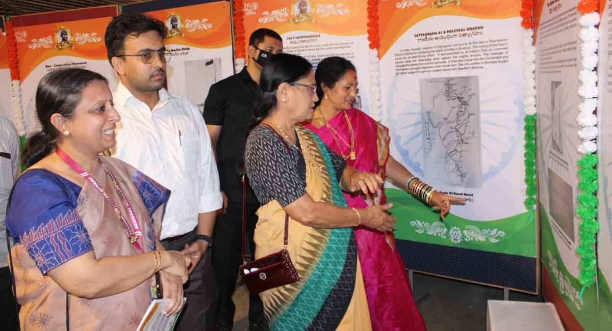 Life and Times of Mahatma Gandhi photo exhibition at Shilparamam