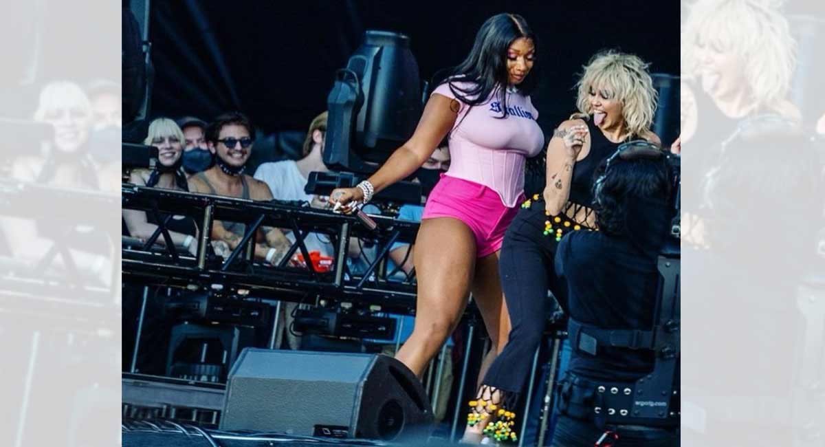 Miley Cyrus dances with Megan Thee Stallion at Austin City Limits 2021
