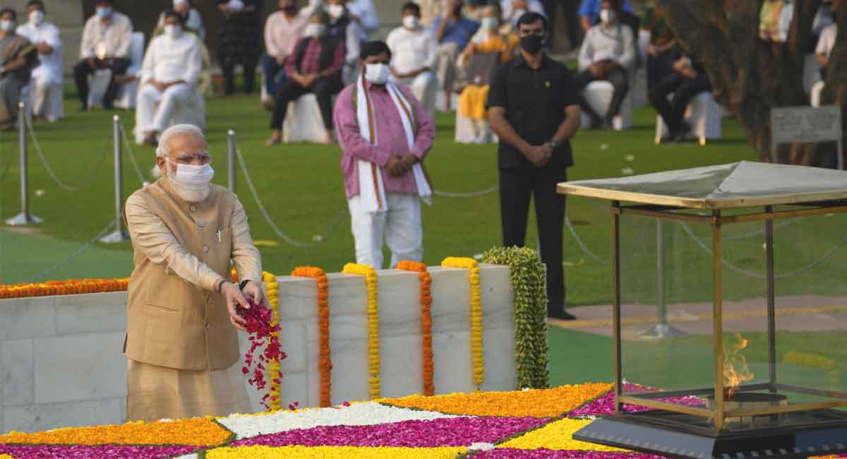 PM Modi pays tributes to Gandhi, Shastri on their birth anniversaries