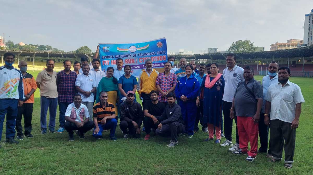 Fit India Freedom run held at LB Stadium