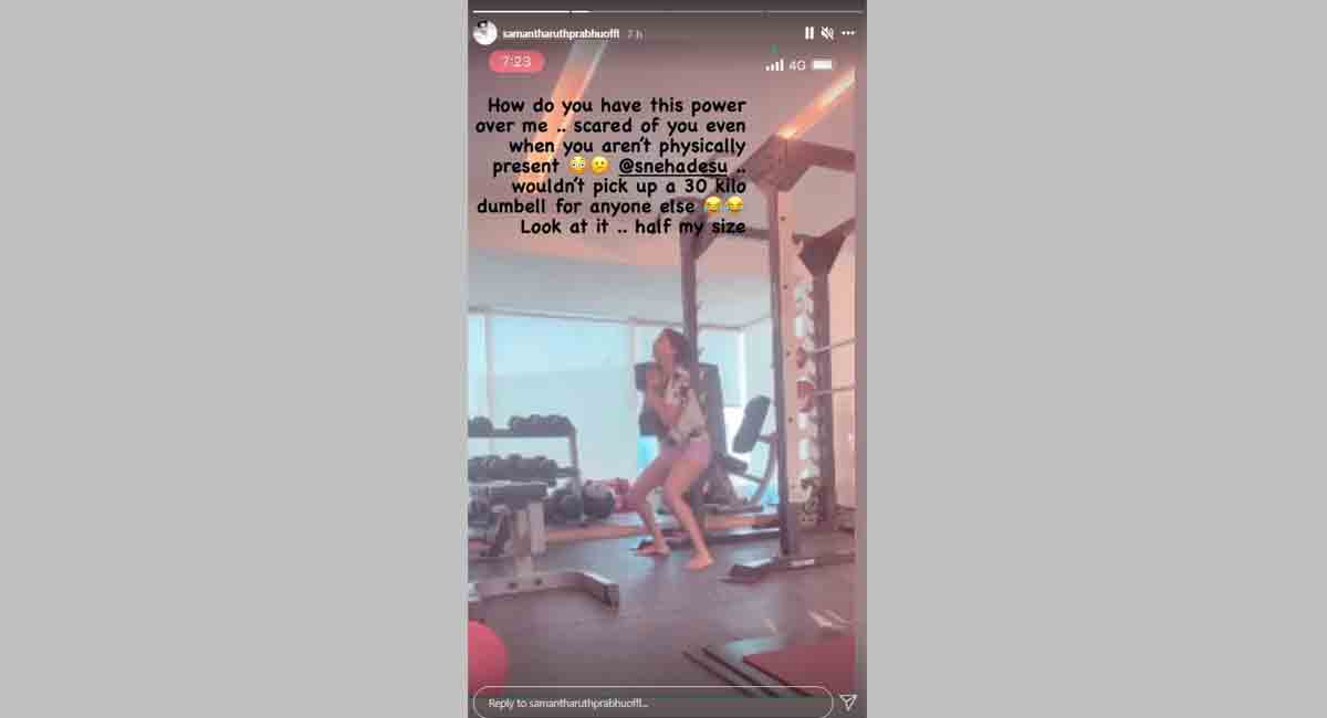 This is how Samantha gives her fans some cool fitness goals