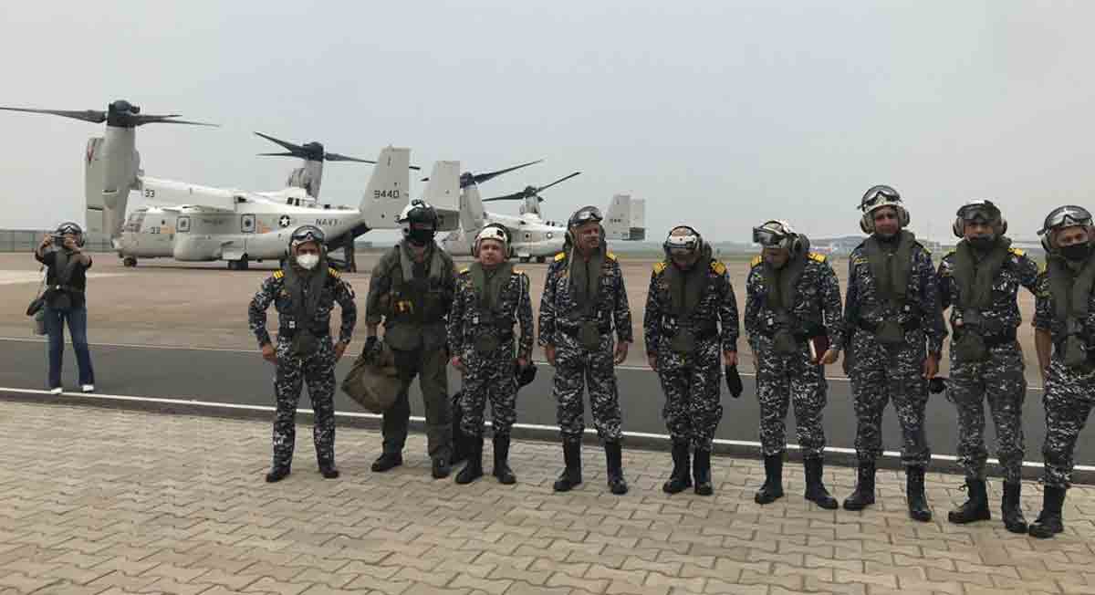 US Navy Chief hosts Indian Navy Chief aboard USS Carl Vinson