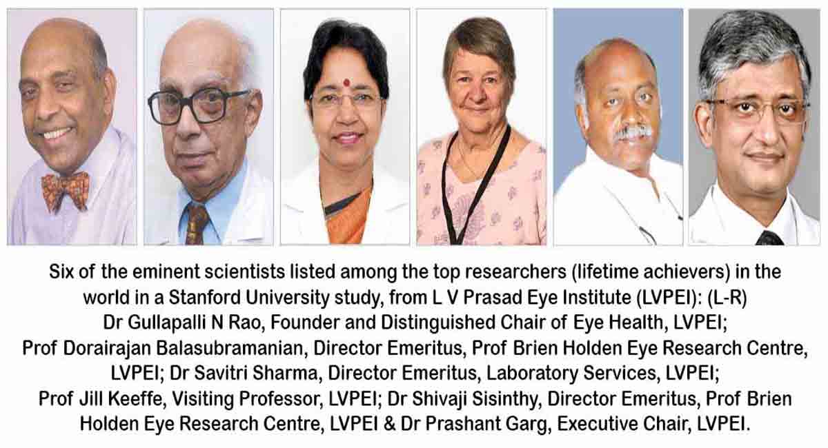 LVPEI Hyderabad researchers in world ranking of top 2 percent scientists