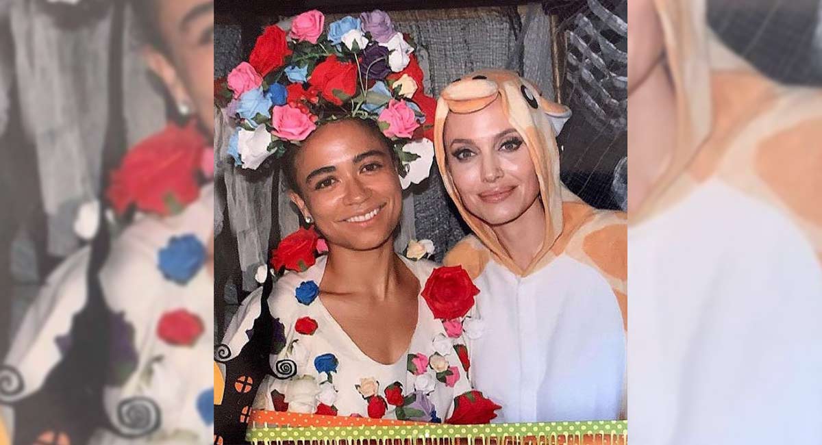 Angelina Jolie’s giraffe look from pre-pandemic Halloween party goes viral