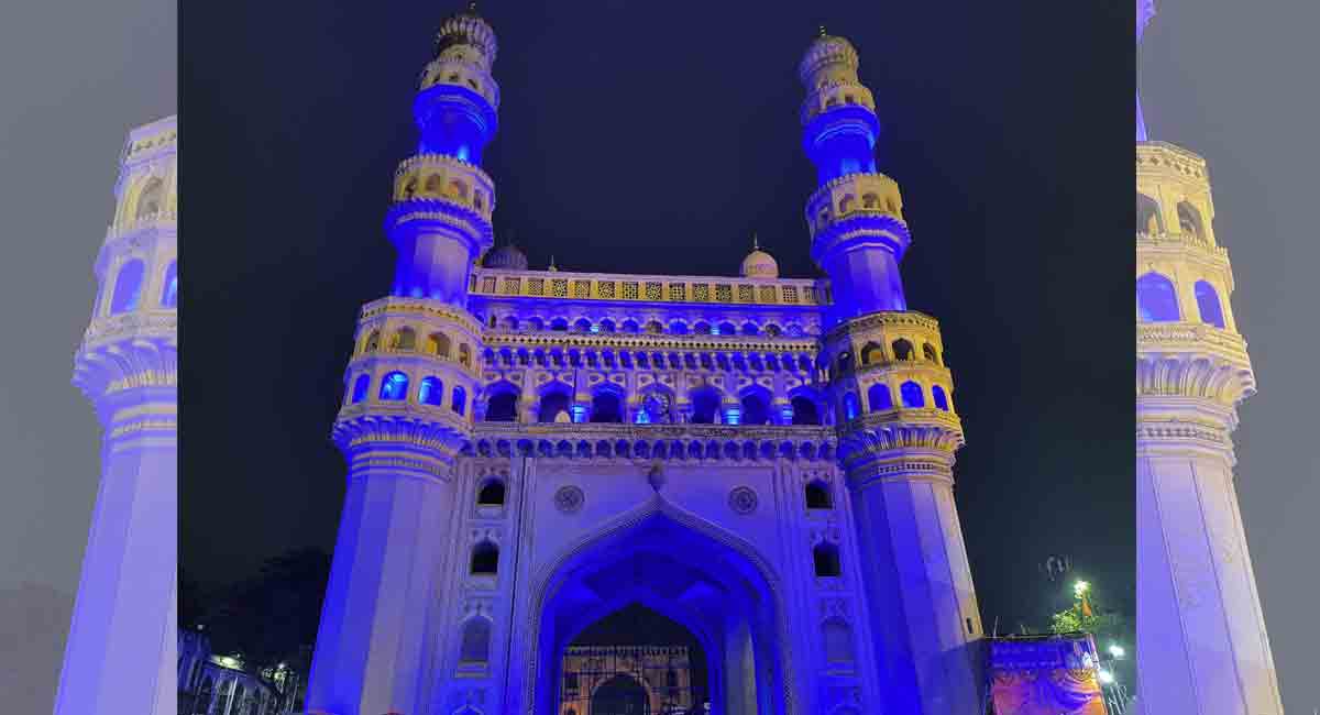Charminar turns blue for World Children’s Day