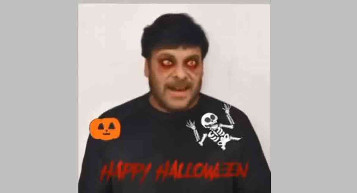 Did you see the spooky-Halloween look of Megastar Chiranjeevi?