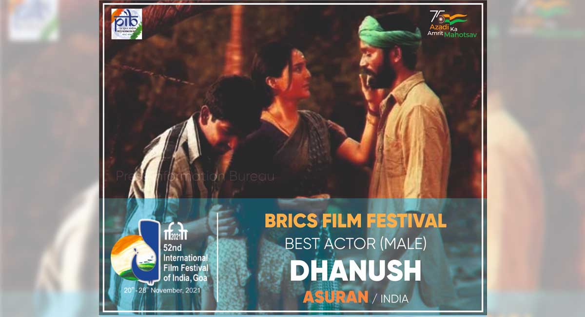 Dhanush wins Best Actor for ‘Asuran’ at BRICS Film Festival