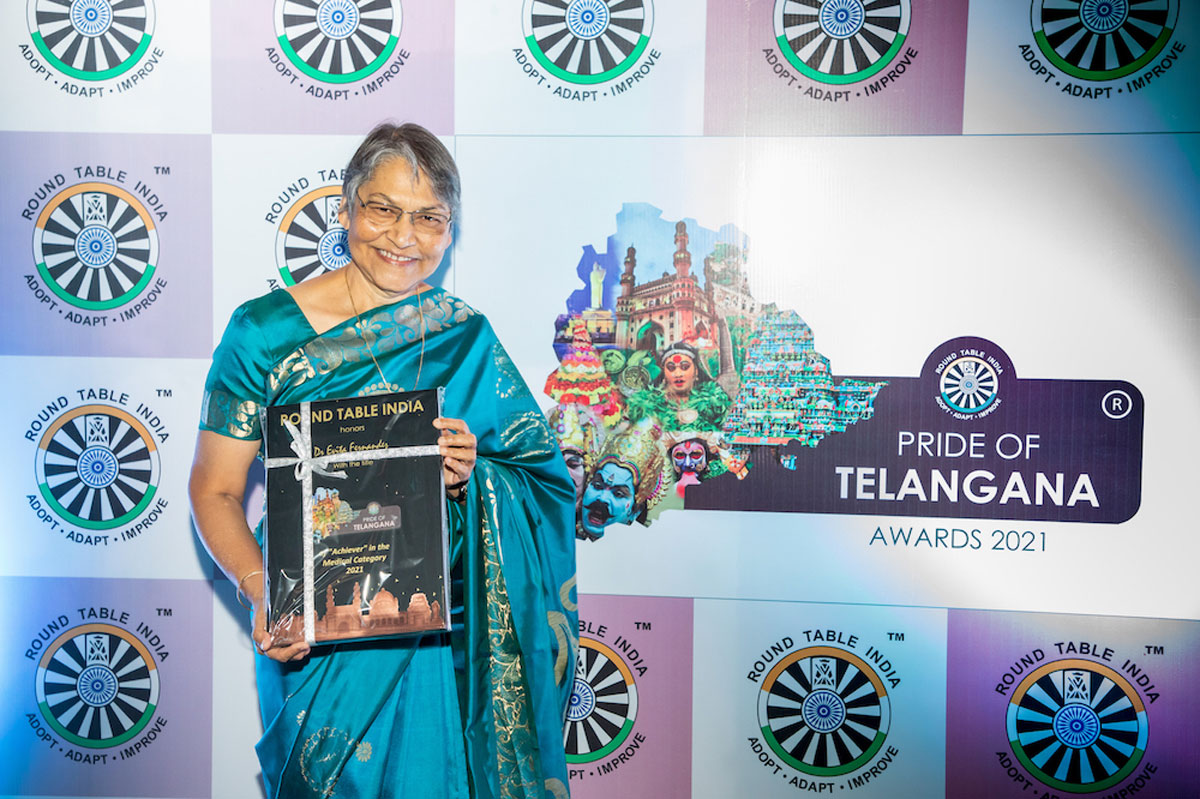 Senior obstetrician Evita Fernandez honoured with ‘Pride of Telangana’