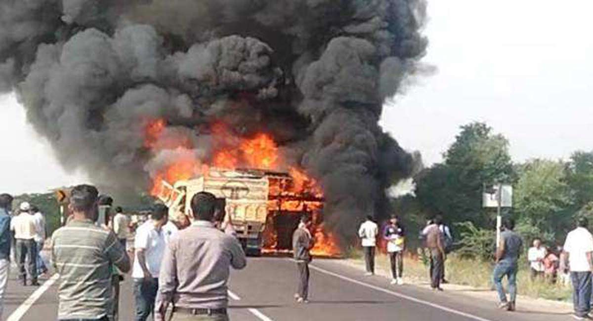 Five burnt alive as bus catches fire in Rajasthan