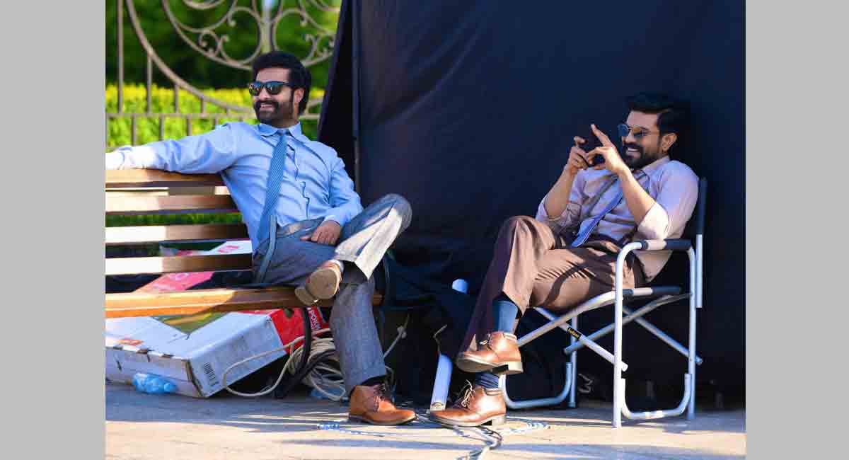 Ram Charan, Jr NTR’s photo from ‘RRR’ sets goes viral