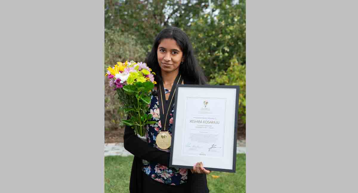 Telugu girl Reshma Kosaraju wins Children’s Climate Prize in the US