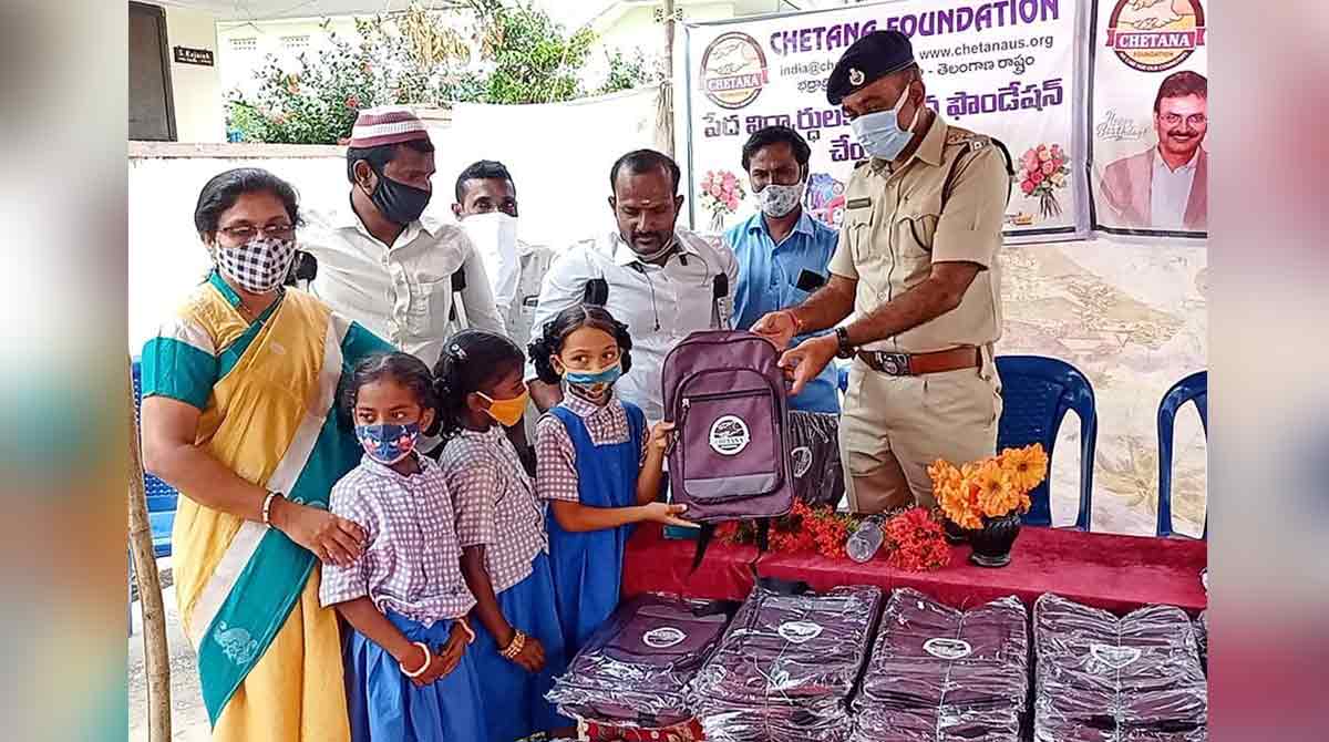 School bags distributed to students in Kothagudem