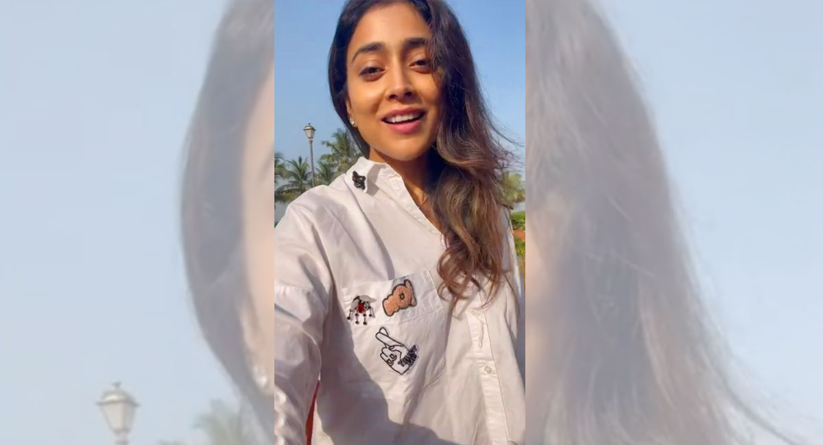 Watch: When Shriya Saran has a great fall while shooting a reel