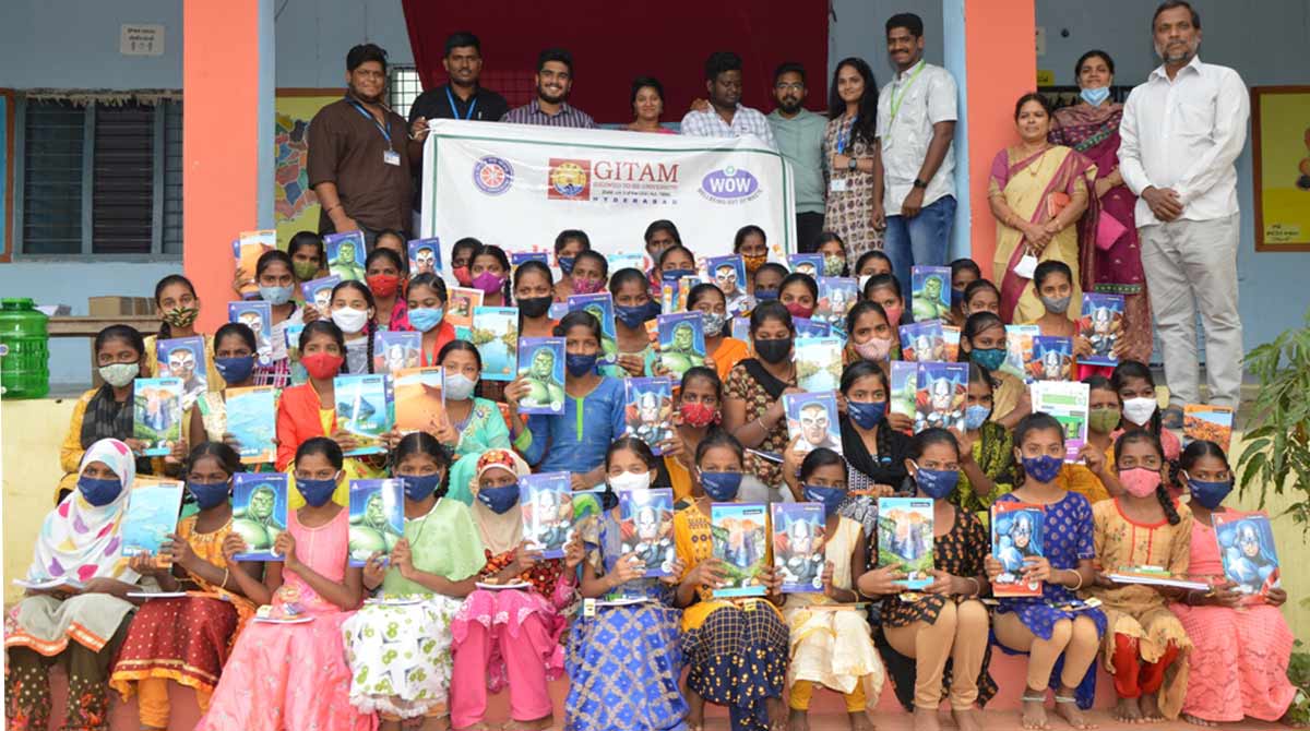 GITAM distributes stationery to 2,400 students
