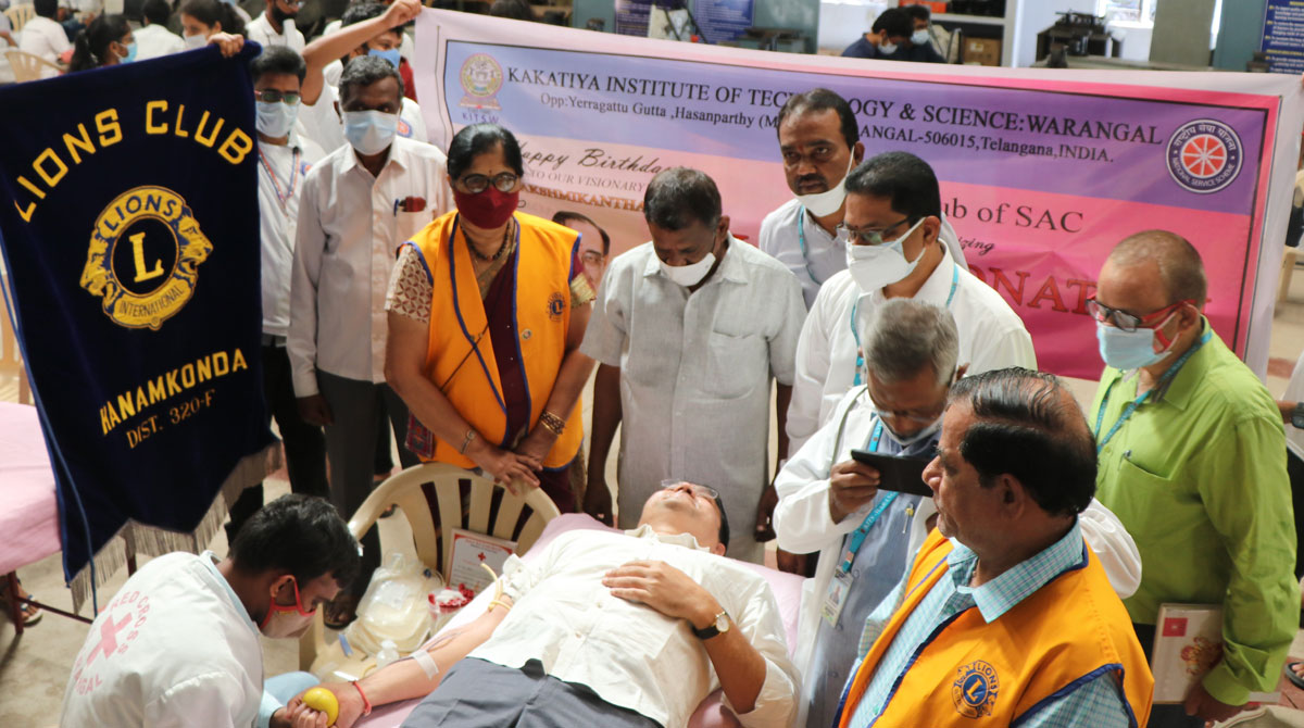 Blood donation camp held at KITS Warangal campus