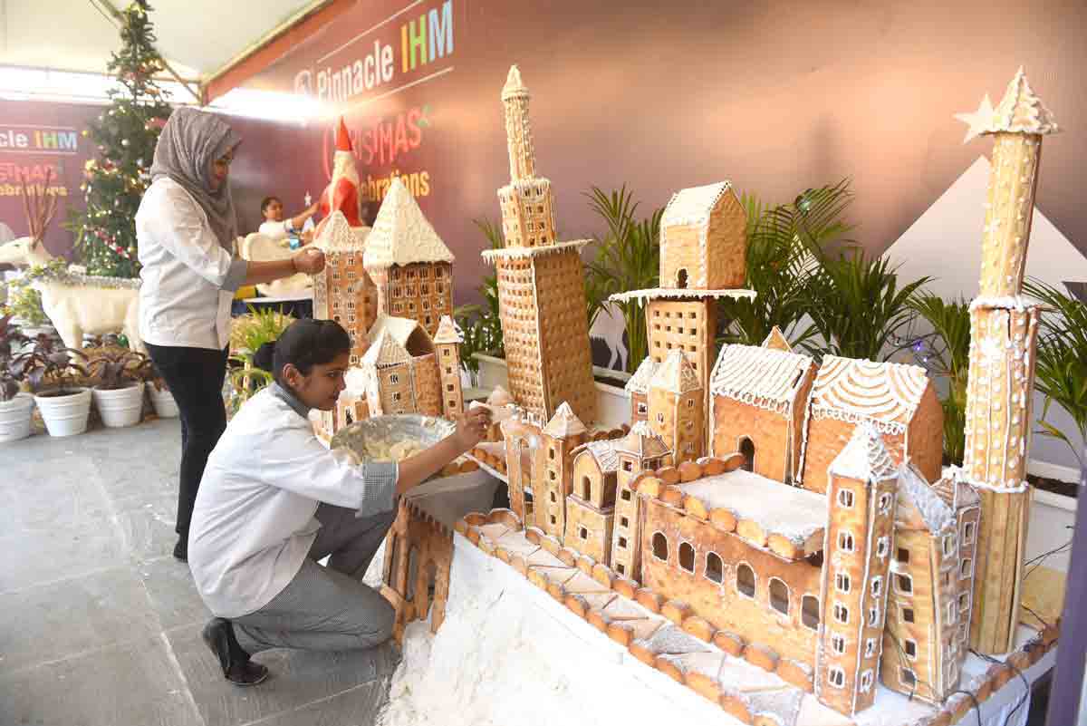 Hyderabad: Pinnacle students create giant Christmas set-up