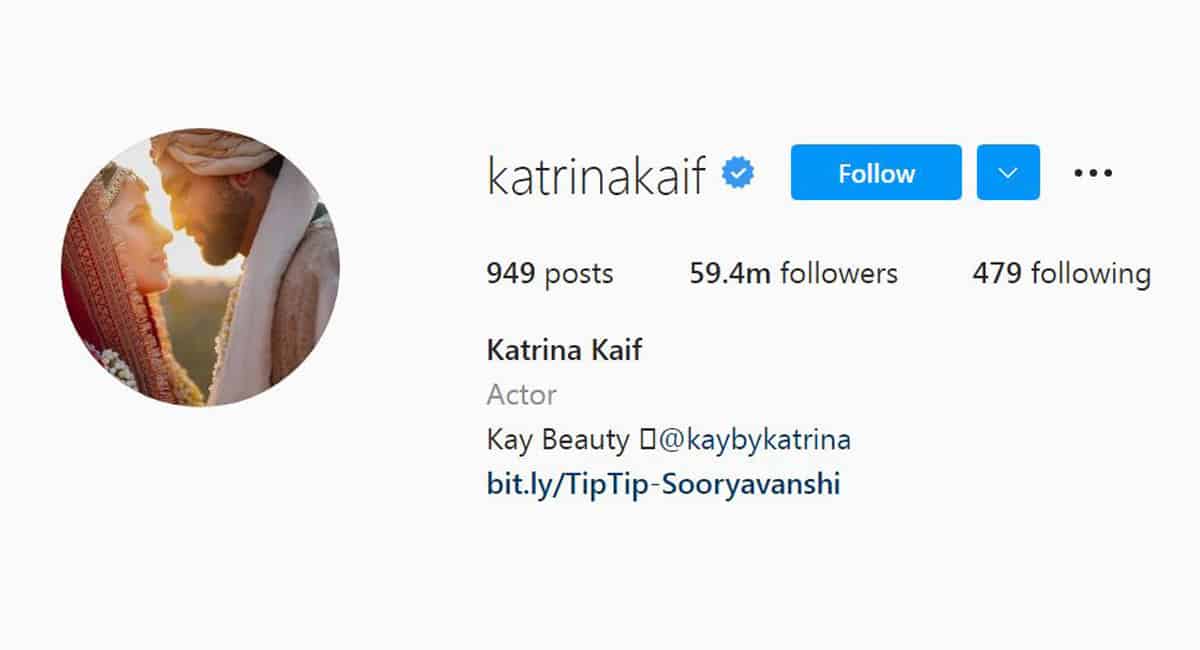 Katrina Kaif changes Instagram DP to romantic wedding picture