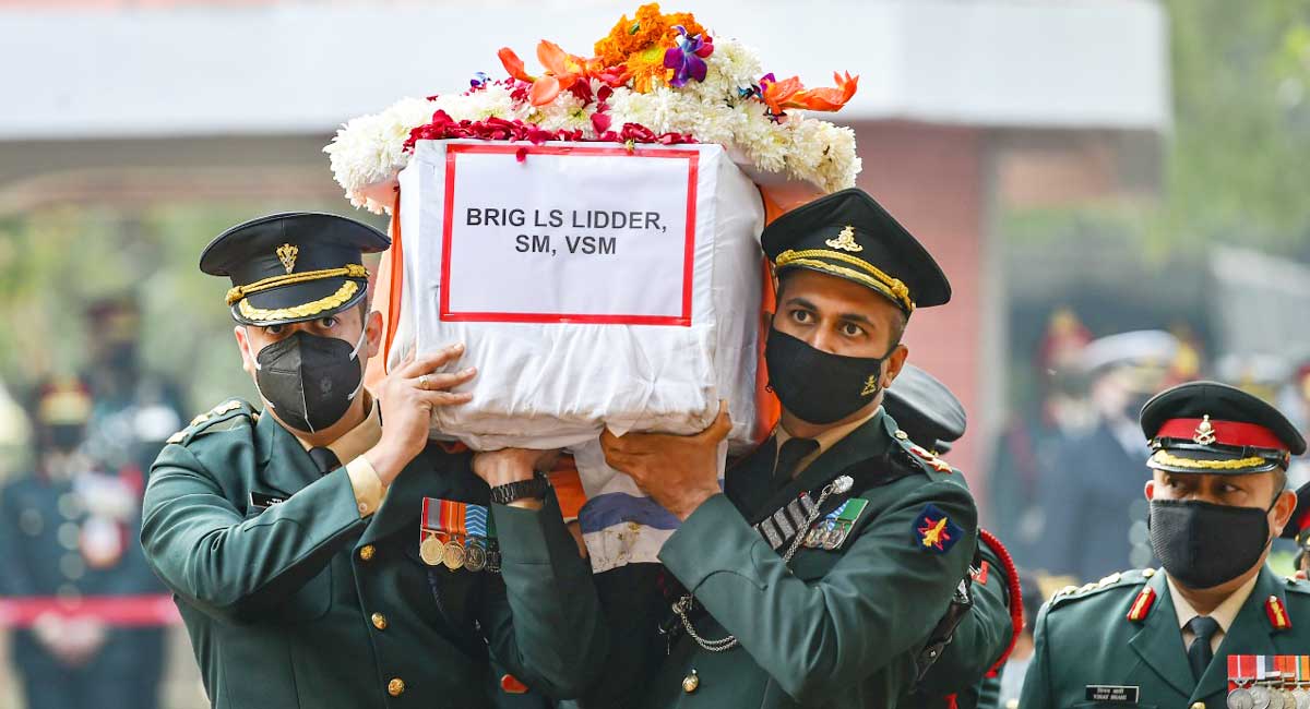 Last rites of Brigadier Lidder performed with full military honours