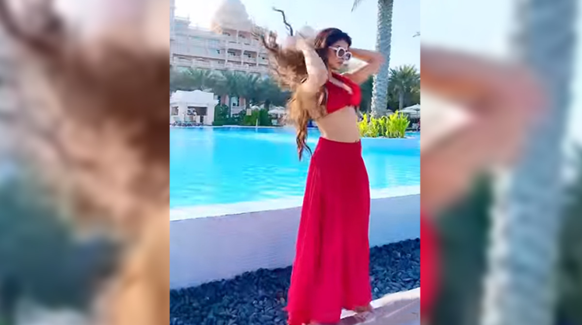 Urvashi Rautela Flaunts Her Bikini Body By The Poolside In A Red Dress Telangana Today