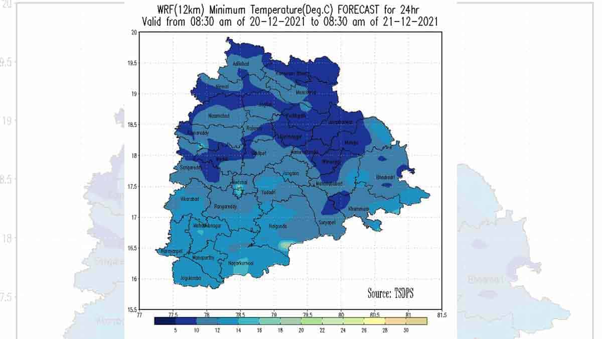 Cold wave grips Telangana, Ginnedari shivers at 3.5 degrees