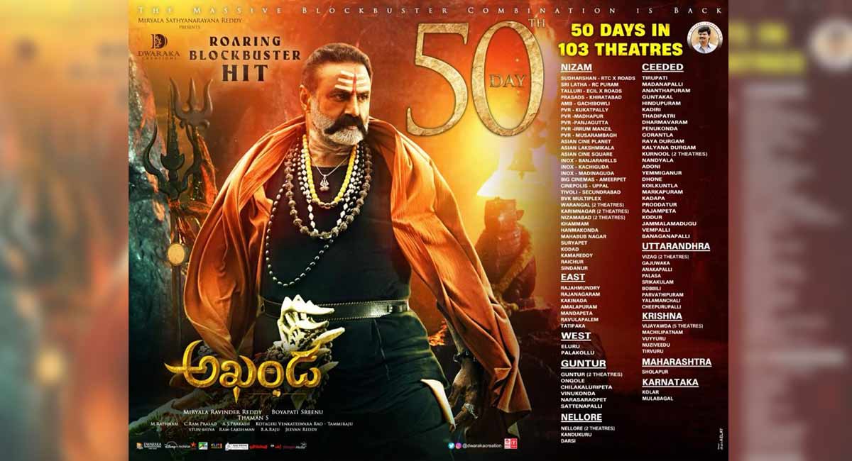 Balakrishna’s ‘Akhanda’ completes 50 days in theatres successfully