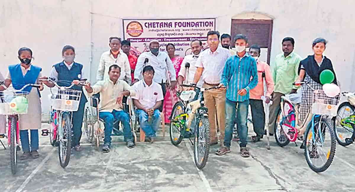 NGO donates bicycles to students in Kothagudem