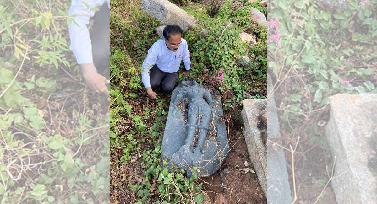 Sculptures from Kakatiya period found at Umamaheswaram in Nagarkurnool